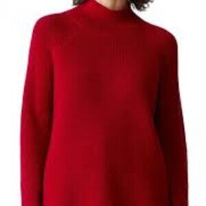 NWT Eileen Fisher RUBY Extra Fine Merino Wool Turtle Neck Raglan Top